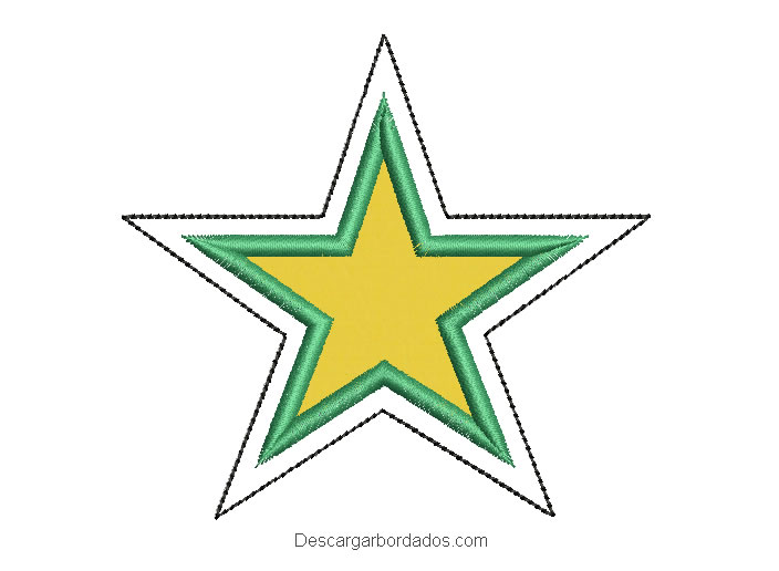 Descargar Diseño bordado de estrella con aplicación