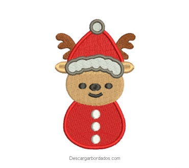 Diseño bordado de reno navideños