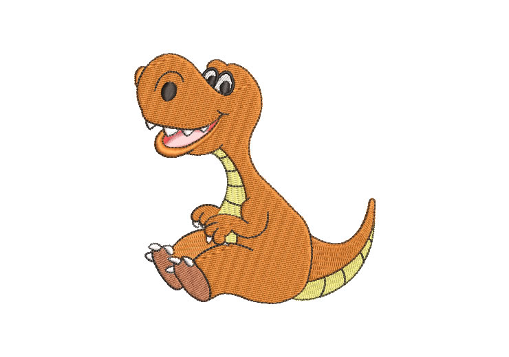 Dinosaurio Anaranjado Infantil Diseños de Bordado