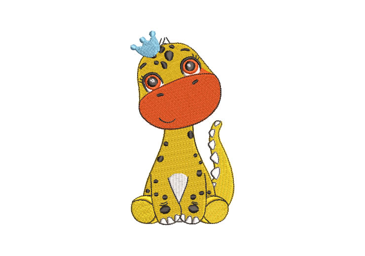 Dinosaurio Infantil Sentado Diseños de Bordado