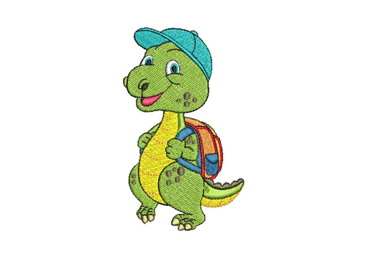 Dinosaurio Infantil con Mochila Diseños de Bordado