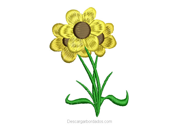 Diseño Bordado de Girasol para Bordar - Descargar Diseños de Bordados