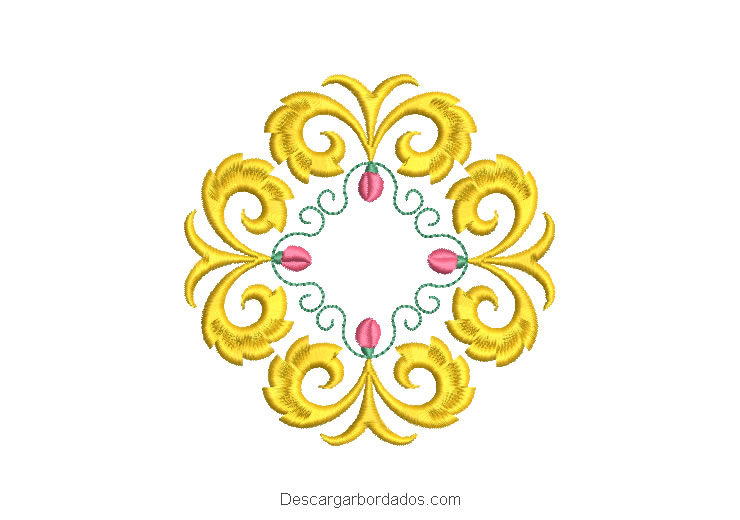 Diseño Bordado Corona Ornamental