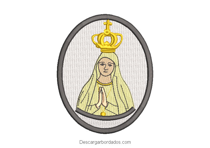 Diseño Bordado Cuadro de Virgen María Rezando