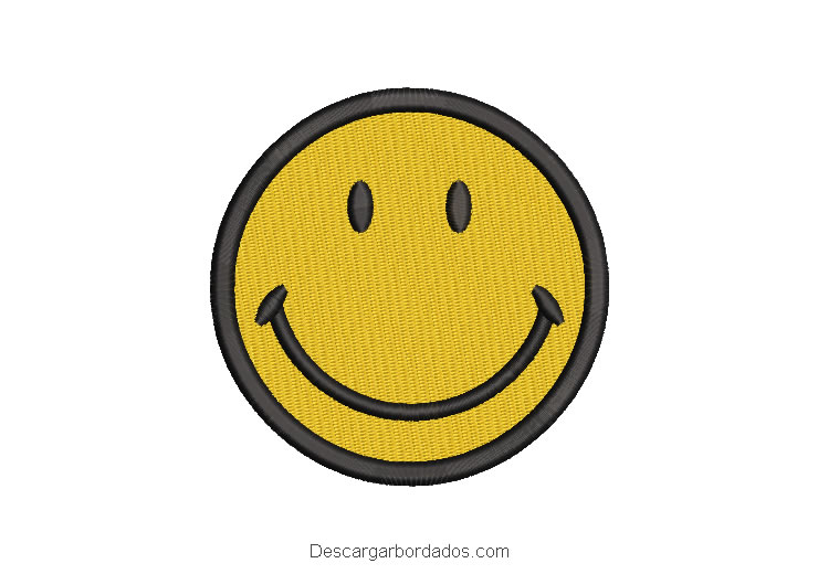 Diseño Bordado Emoji Feliz