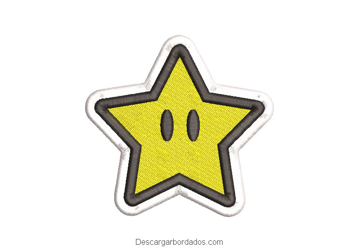 Diseño Bordado Estrella de Super Mario