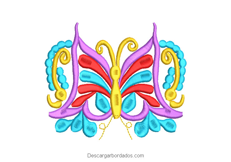 Diseño Bordado Mariposa de Colores