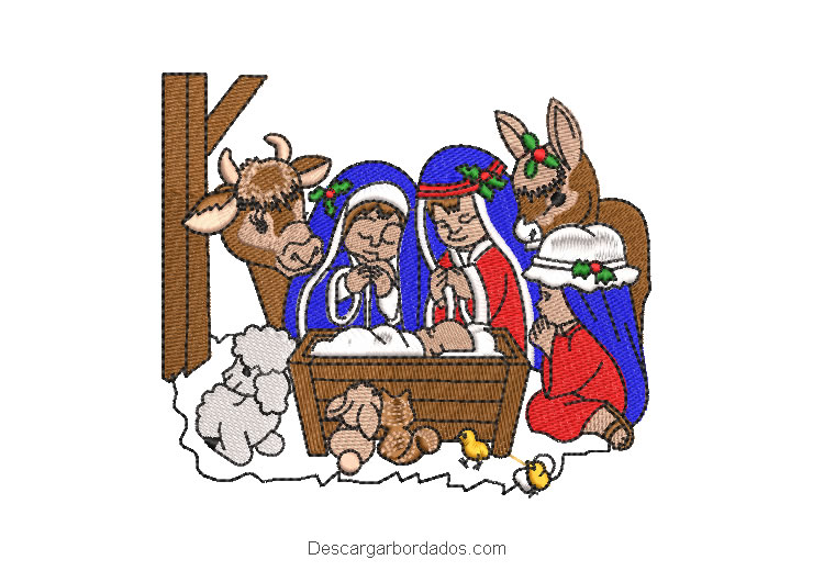Diseño Bordado Nacimiento de Jesús en Belén