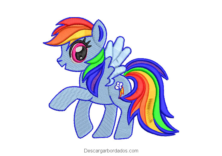 Bordado Rainbow Dash de My Little Pony