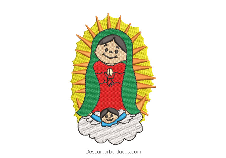 Diseño Bordado Virgen de Guadalupe Infantil