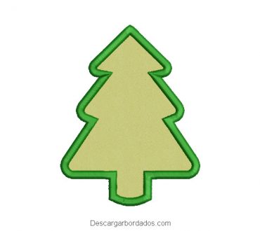 Diseño bordado árbol de navidad con aplicación