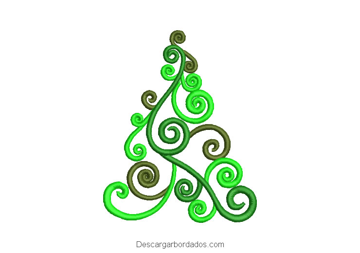 Diseño bordado árbol de navidad con decoración