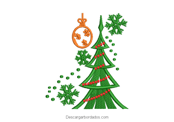 Diseño bordado árbol de navidad con luces