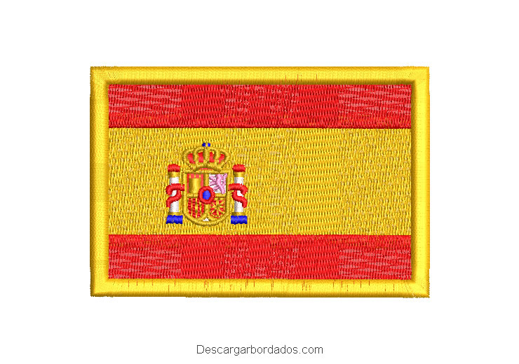 Diseño bordado bandera de españa con escudo
