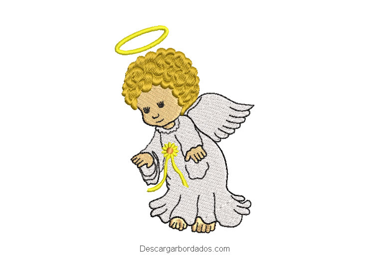 Diseño bordado bebe ángel para máquina