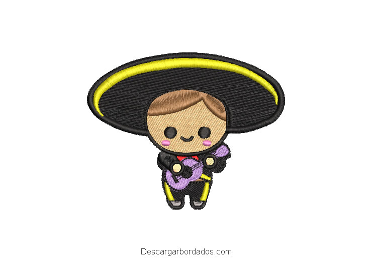 Diseño bordado charrito muñeco mexicano - Descargar Diseños de Bordados