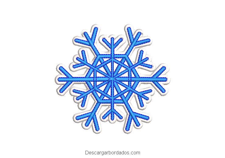 Diseño bordado copo de nieve para navidad