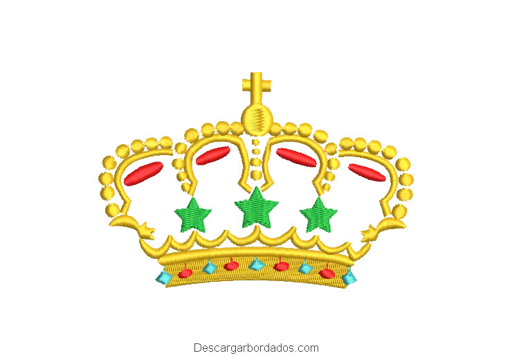 Diseño bordado corona con estrella