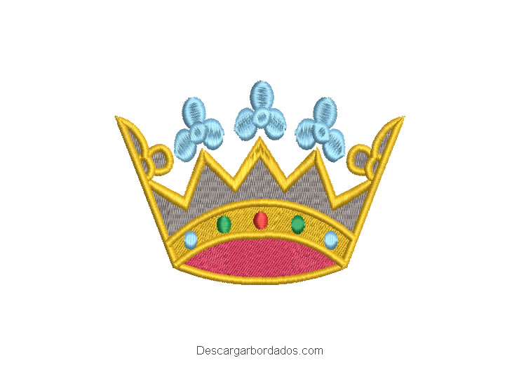 Diseño bordado corona de reina antigua