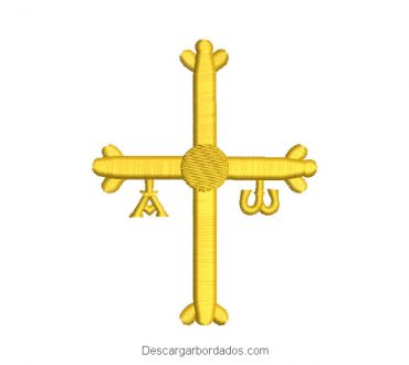 Diseño bordado cruz de asturias