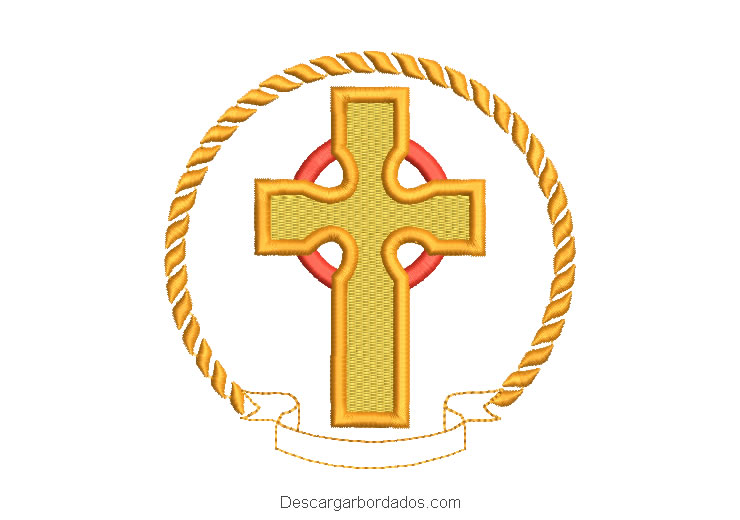 Diseño bordado cruz en marco