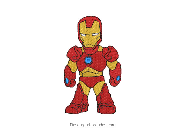 Diseño bordado de Iron Man superhéroe