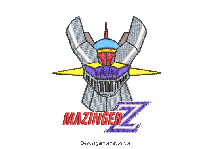 Diseño bordado de Mazinger Z con Letra