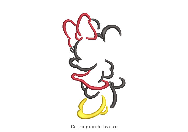 Diseño bordado de Minnie Mouse silueta