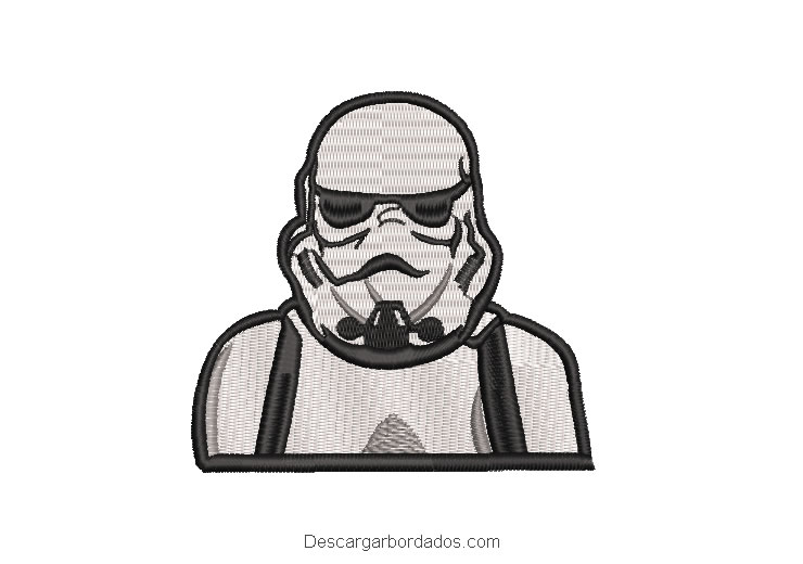 Diseño bordado de Star Wars soldado blanco