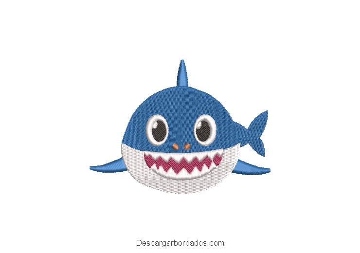 Diseño bordado de bebé tiburon baby shark