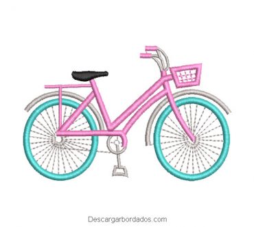Diseño bordado de bicicleta de niña