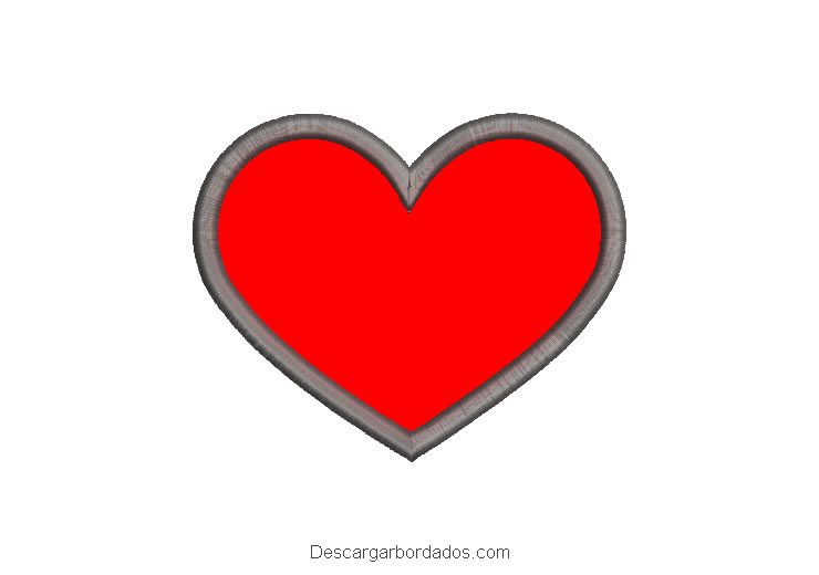 Diseño bordado de corazón con aplicación