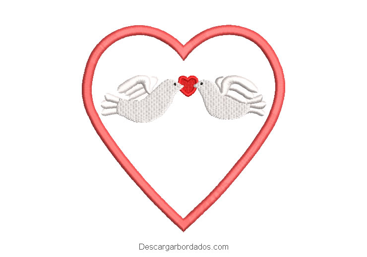 Diseño bordado de corazón para borda