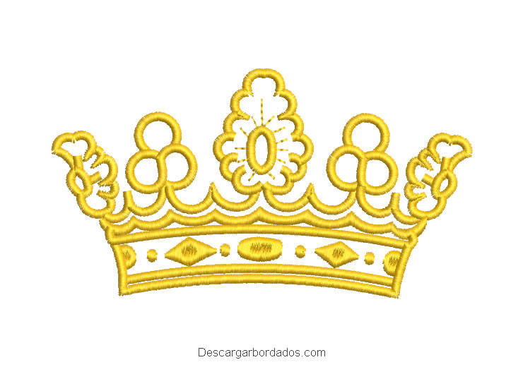 Diseño bordado de corona de rey para máquina
