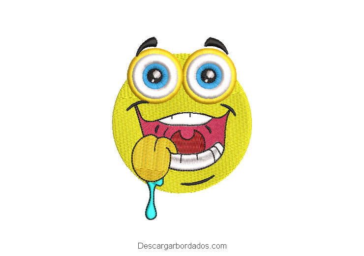 Diseño bordado de emoji sonriente para máquina