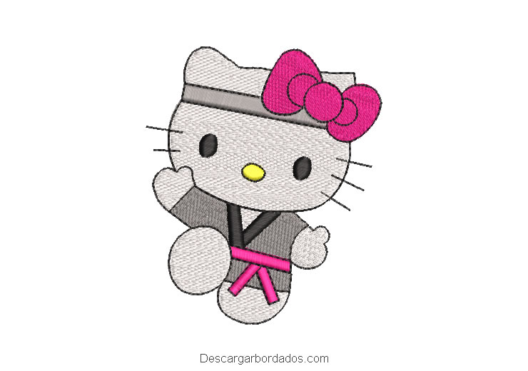 Diseño bordado de hello kitty con vincha