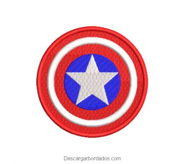 Diseño bordado escudo de capitán américa