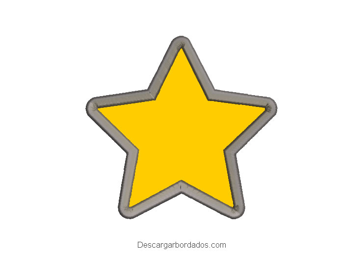 Diseño bordado estrella 5 puntos con aplicación