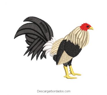 Diseño bordado gallo de pelea