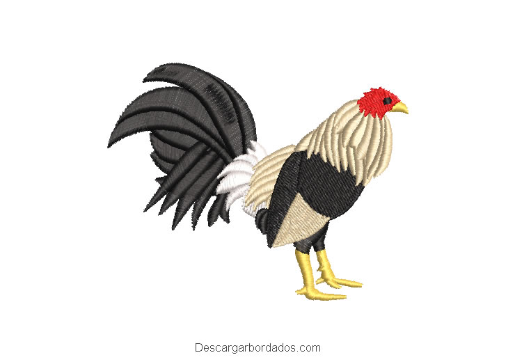 Diseño bordado gallo de pelea