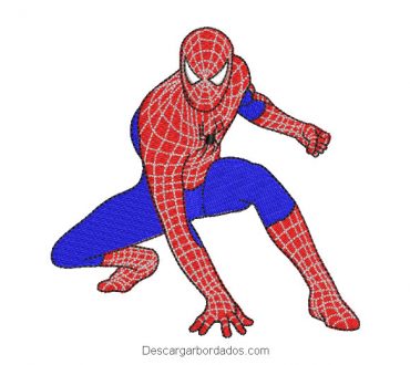 Diseño bordado hombre araña spiderman para máquina