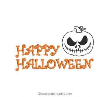 Diseño bordado letra de happy halloween