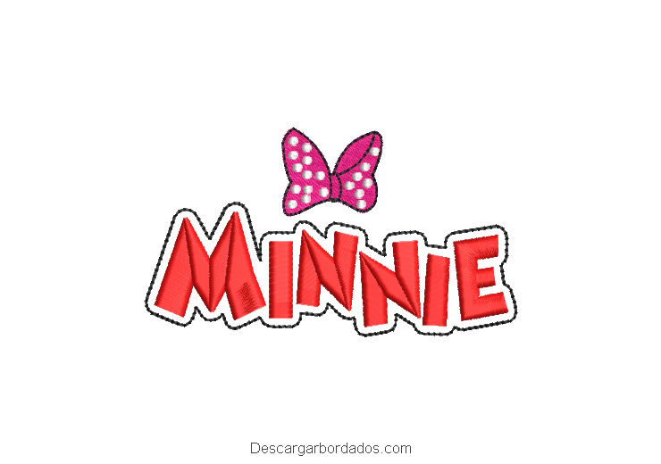 Diseño bordado letra de minnie mouse
