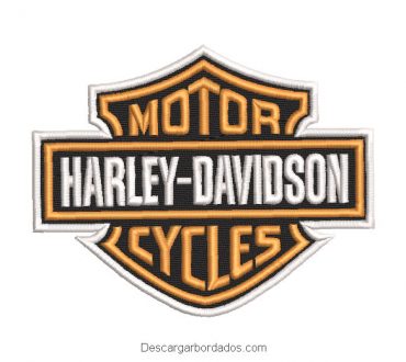 Diseño bordado logo motor harley davidson