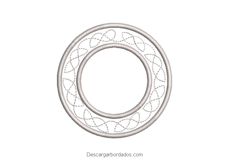 Diseño bordado marco de circulo