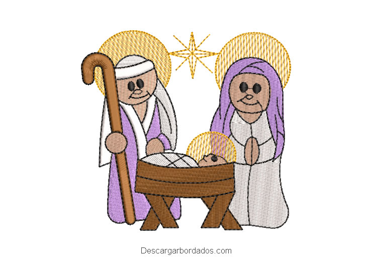 Diseño bordado maria jose y el niño jesús