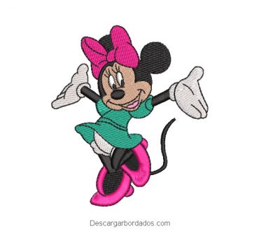 Diseño bordado minnie mouse bailando
