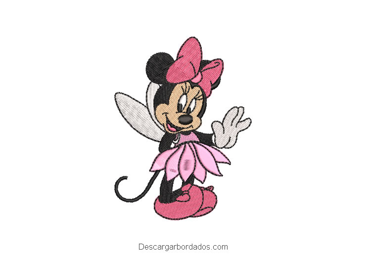 Diseño bordado minnie mouse hada madrina