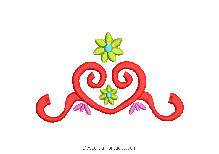 Diseño bordado ornamentos florales