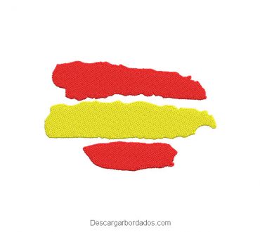 Diseño bordado pegatina bandera espana manchas